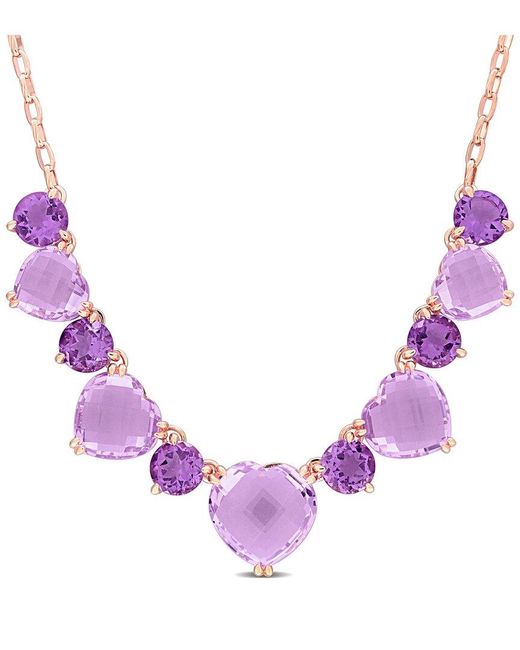 Rina Limor Pink Bib 37.48 Ct. Tw. Rose De France Bib Necklace