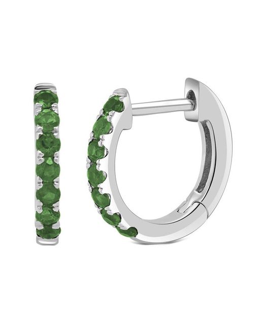Sabrina Designs Metallic 14K 0.22 Ct. Tw. Emerald Huggie Earrings