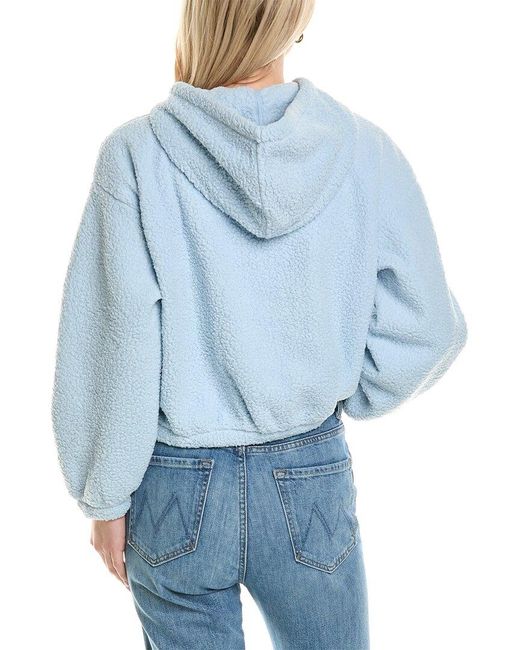 Stateside Blue Double Face Sherpa Cinched Hoodie