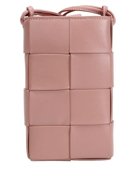 Tiffany & Fred Paris Pink Tiffany & Fred Hand-woven Leather Phone Crossbody