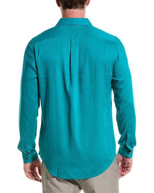 Paisley & Gray Blue Cabo Linen-blend Shirt for men