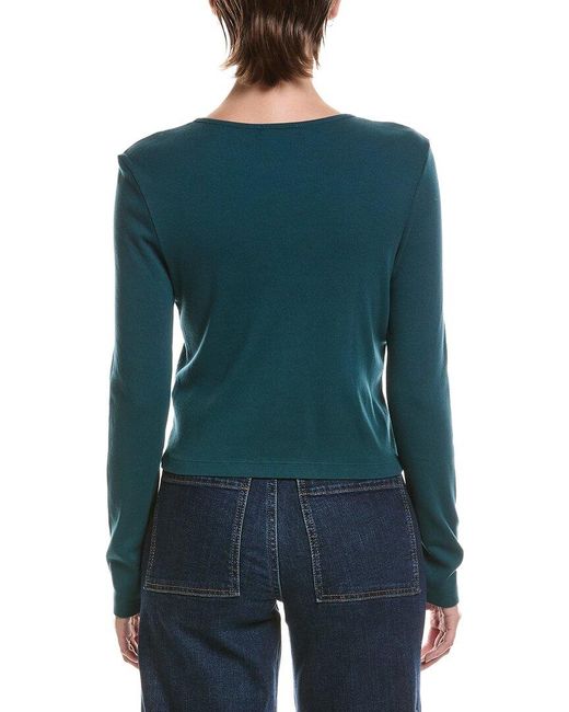 Michael Stars Green Trixie Crewneck Snap Cardigan