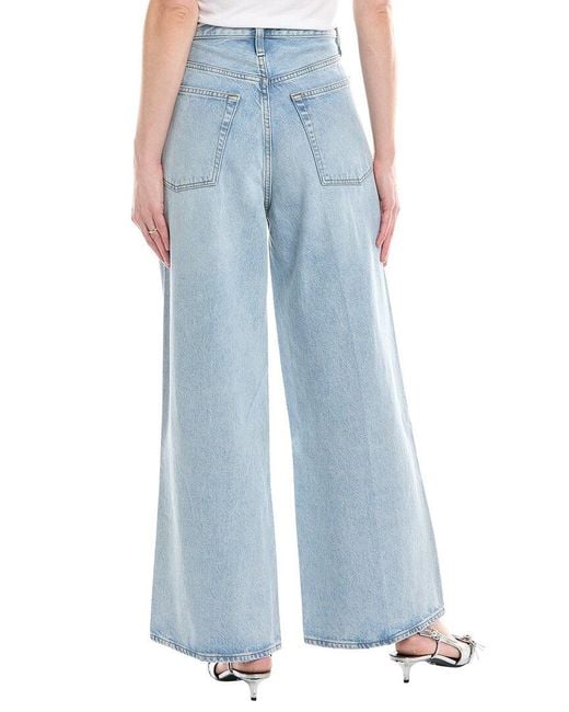 FRAME Blue Le Low Baggy Ettie Grind Wide Leg Jean