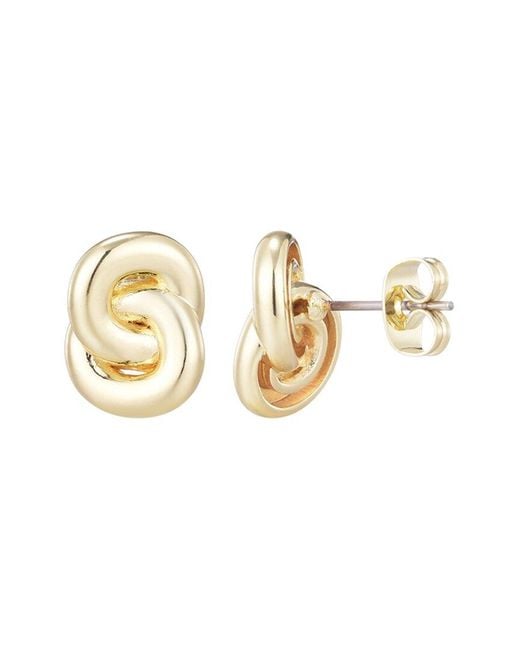 Adornia Metallic 14K Plated Knot Studs Earrings