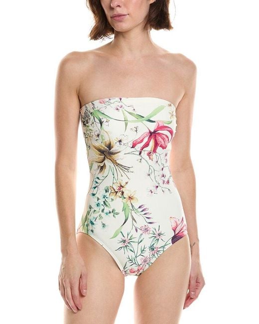 Carmen Marc Valvo White Bandeau One-Piece