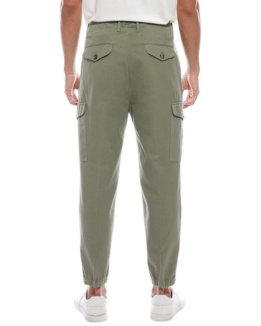 Brunello Cucinelli Green Pleated Cargo Pant for men