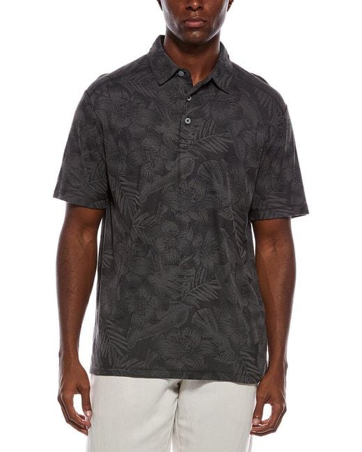 Tommy Bahama Black Palm Fresco Hibiscus Polo Shirt for men