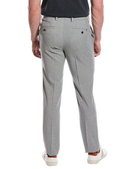 Boss Gray Slim Fit Wool-blend Pant for men