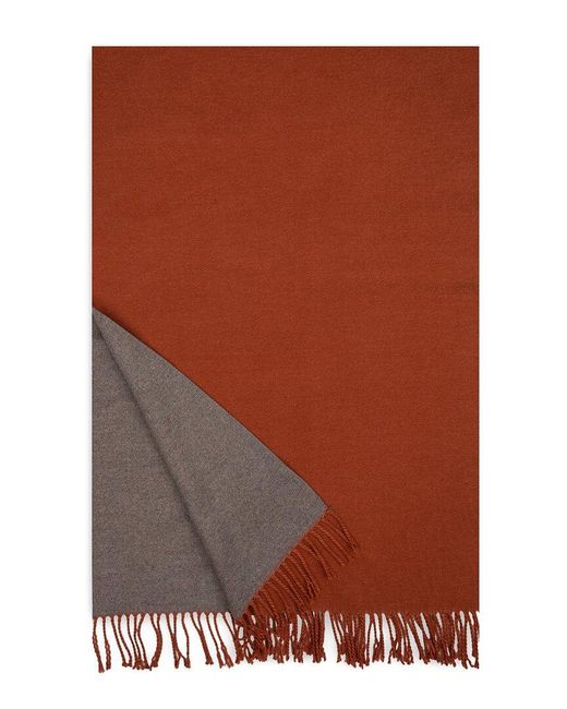 Saachi Brown Solid Fringe Reversible Scarf