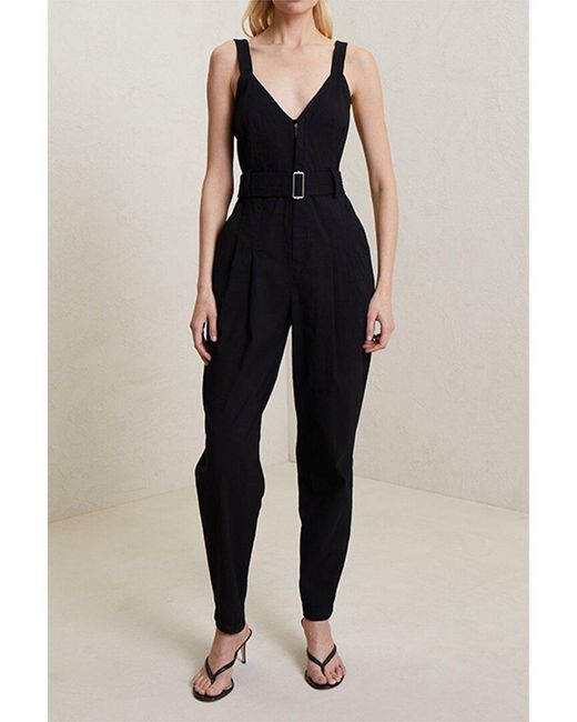 A.L.C. Blue Carmen Linen-blend Jumpsuit