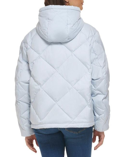 Cole Haan Down Zip Front Jacket in Blue | Lyst UK
