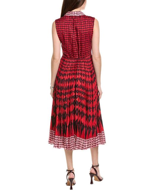 Saloni Red Midi Dress