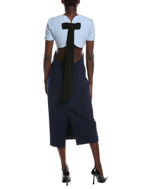 Carolina Herrera Blue Tea Length Dress