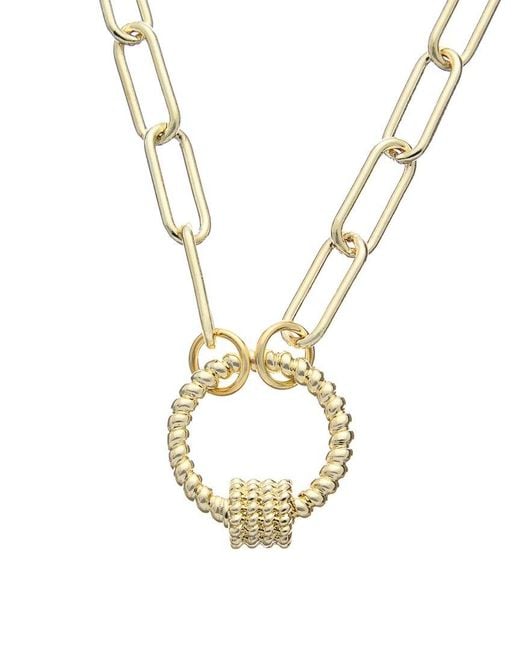 Juvell Metallic 18k Plated Cable Ring Necklace