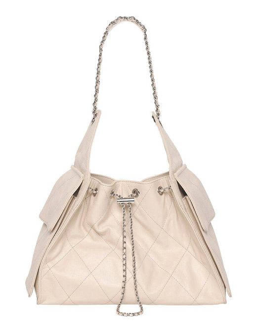 Walter Baker Natural Valeria Quilted Leather Bucket Bag
