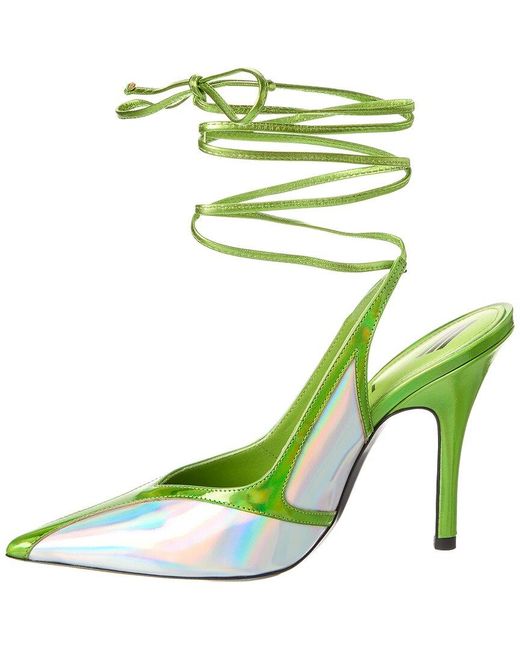 The Attico Green Ankle Wrap Leather Pump