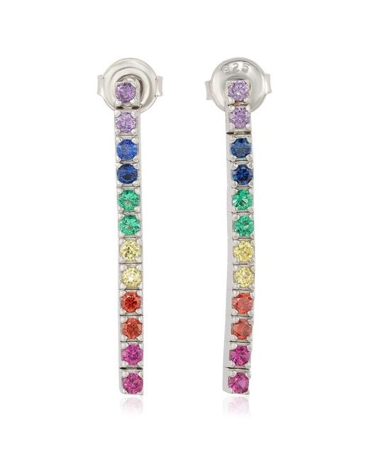 Suzy Levian CZ Jewelry White Suzy Levian Silver Cz Drop Earrings