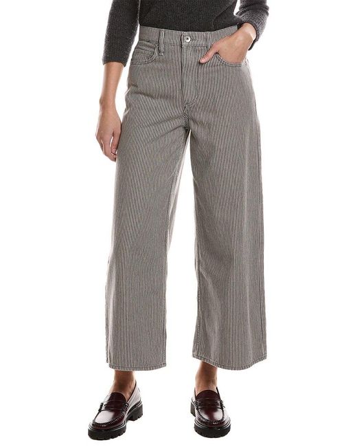 Rag & Bone Gray Serena Stripe High-Rise Crop Jean