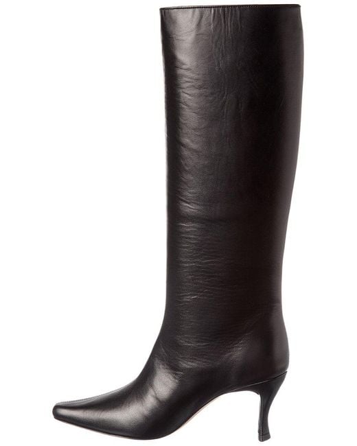 By Far Black Stevie Leather Knee-high Boot