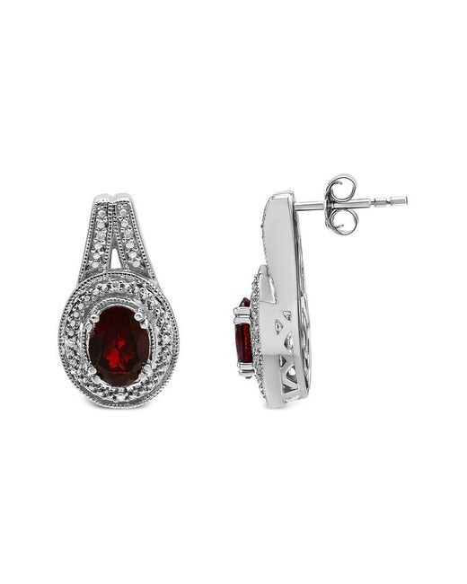 Haus of Brilliance Multicolor Colorful Gemstones 3.15 Ct. Tw. Diamond & Garnet Stud Earrings