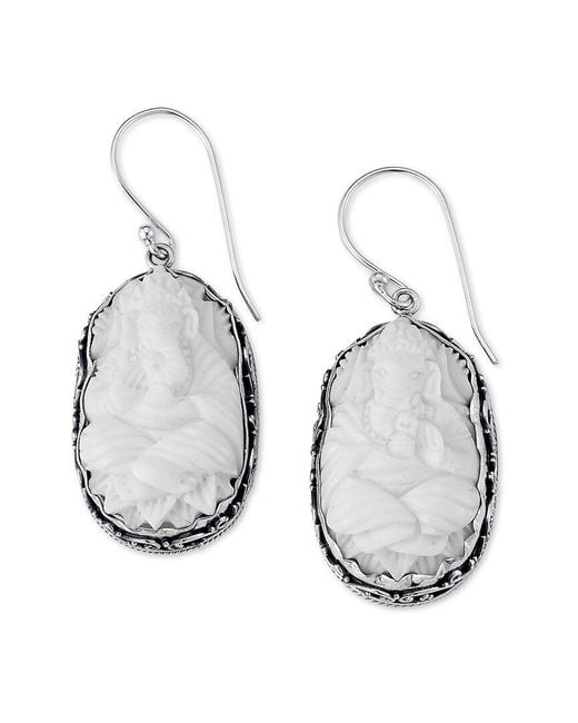 Samuel B. White Carved Bone Earrings