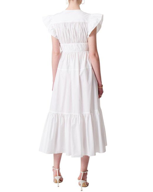 10 Crosby Derek Lam White Greta Ruffle Sleeve Dress