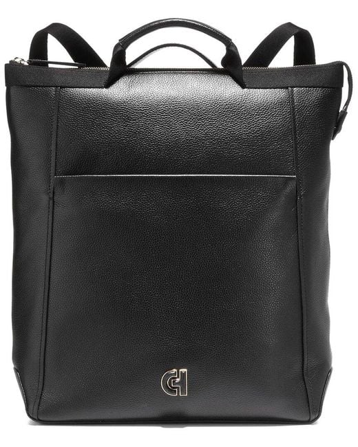 Cole Haan Black Grand Ambition Large Leather Backpack