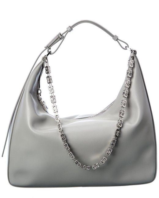 Givenchy Moon Cut Out Medium Leather Shoulder Bag in Grey (Gray) | Lyst