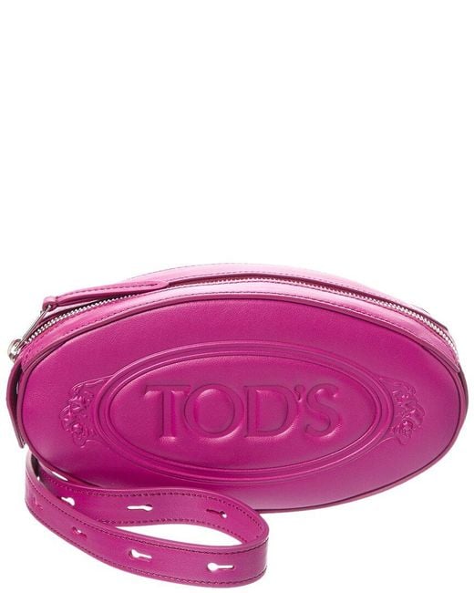 Tod's Purple Tracollina Bow Leather Crossbody