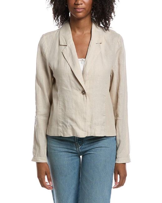 Michael Stars Natural Pearson Ribbed Mixed Linen Blazer