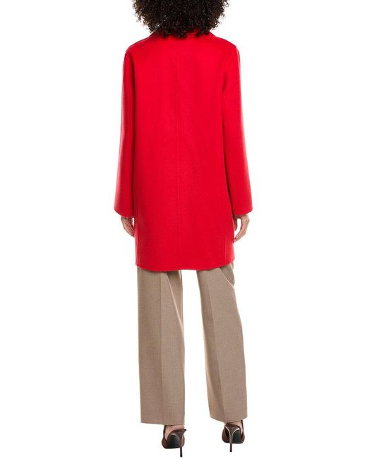 Theory Red Wool & Cashmere-Blend Boy Coat