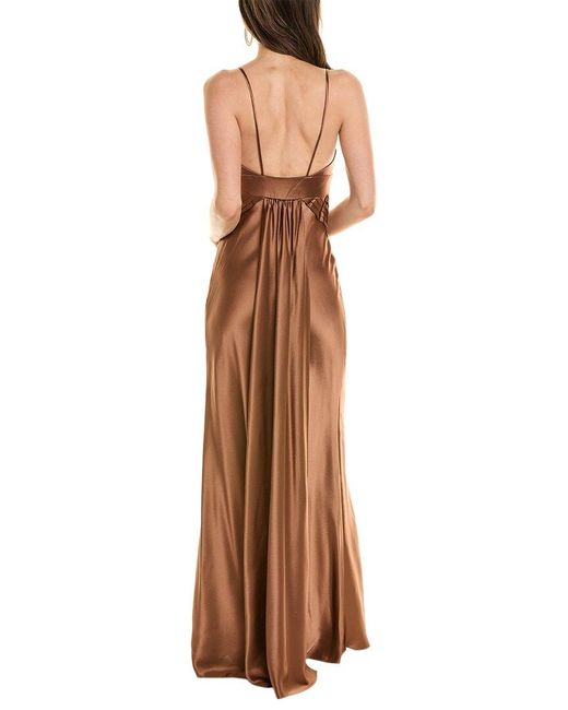 Issue New York Brown Pleated Gown
