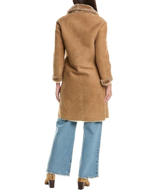 AllSaints Blue Serra Reversible Shearling Coat