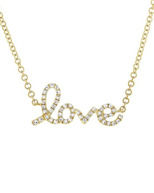 Sabrina Designs Metallic 14k 0.11 Ct. Tw. Diamond Love Necklace