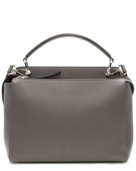 Fendi Black Calfskin Dotcom Medium Satchel (authentic Pre-loved)