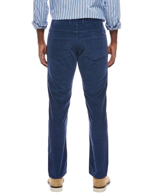 Isaia Blue Corduroy Trouser for men
