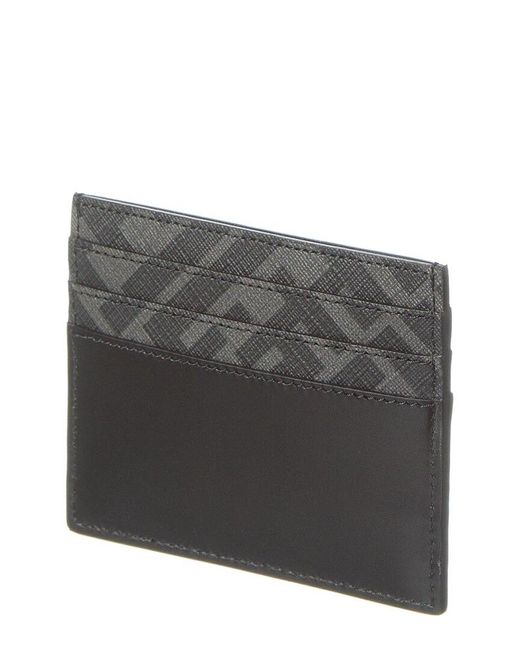 Fendi Gray Ff Squared Leather Card Holder for men
