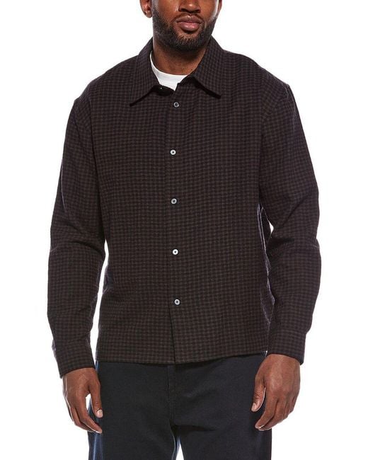 FRAME Black Checkered Wool-Blend Shirt for men