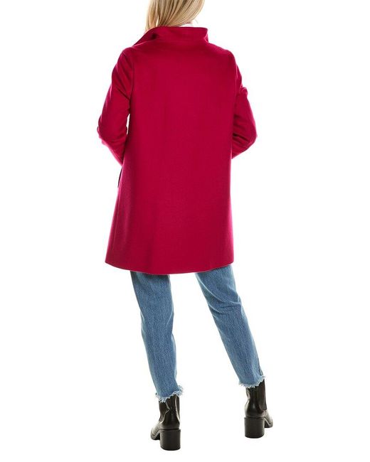 Cinzia Rocca Red Short Wool & Silk-blend Coat