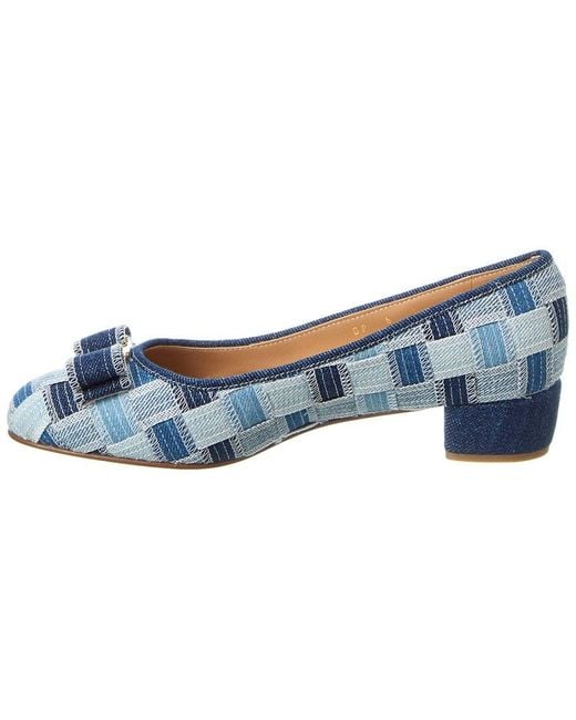 Ferragamo Blue Varina Denim Pump