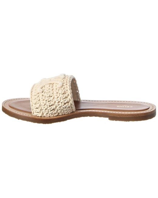 Céline Natural Logo Leather Sandal