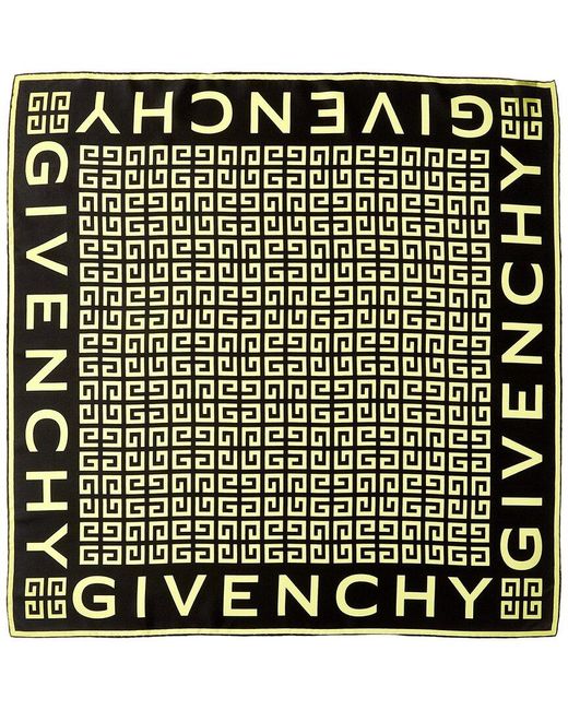 Givenchy Black 4g Monogram Silk Square Scarf