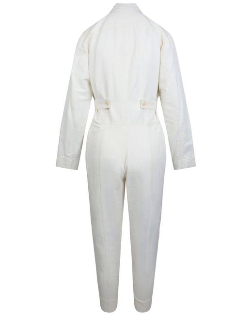Stella McCartney White Alma All-in-one Linen-blend Jumpsuit