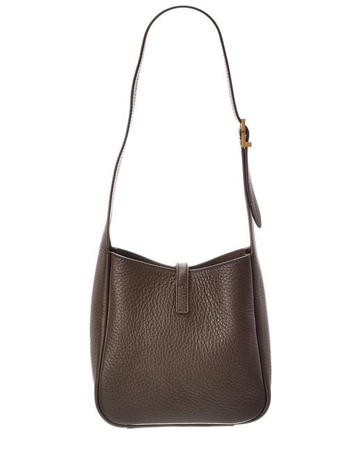 Saint Laurent Brown Le5 Leather Hobo Bag