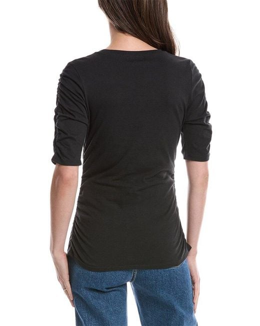 Rag & Bone Black Juliet Shirred T-Shirt