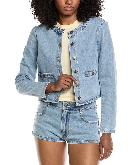 Amanda Uprichard Blue Braswell Top