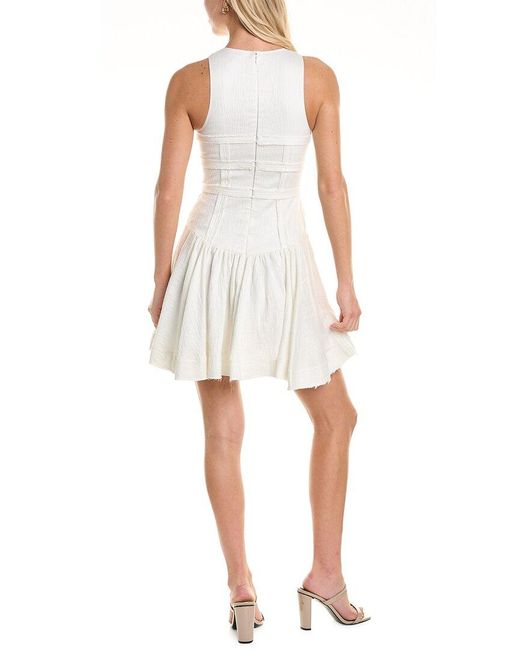 Aje. White Tidal Linen-blend Skater Dress