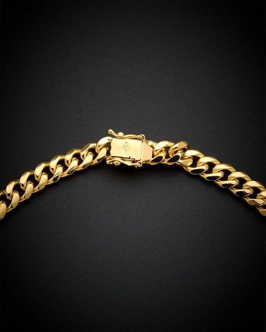 Italian Gold Black 14k Miami Cuban Necklace