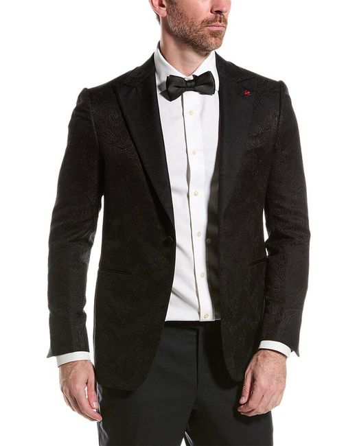 Isaia Black Wool & Silk-blend Suit Jacket for men