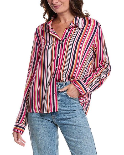 Harper Red Striped Blouse
